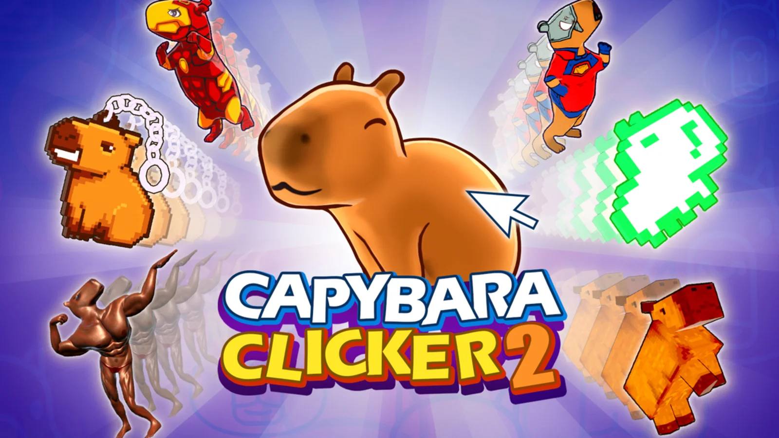 Capybara Clicker 2 showing cute capybara family