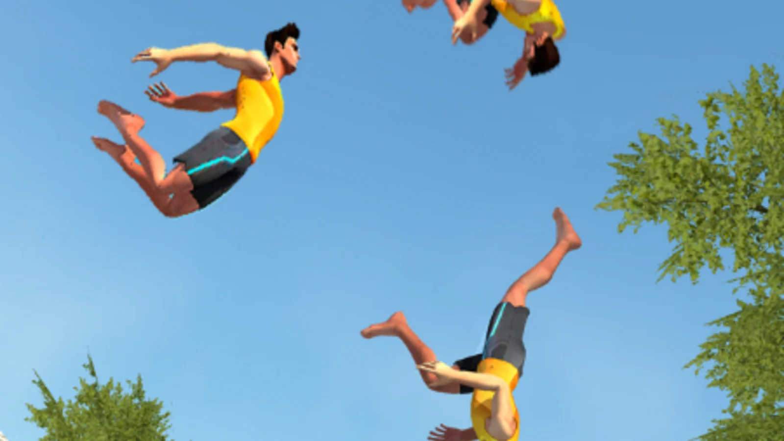 Athlete practicing advanced flips in Flip Master