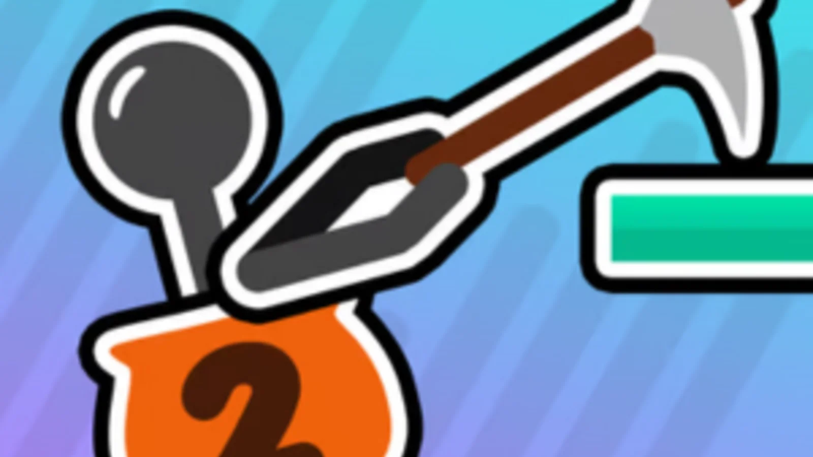 Stickman resting at a checkpoint flag on a snow hill